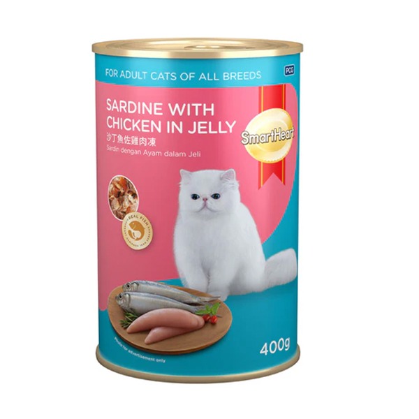 SmartHeart Adult Cat Canned Food Sardine with Chicken in Jelly 400gm