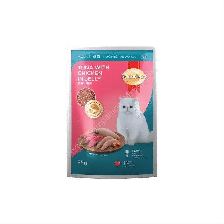 SmartHeart Cat Pouch Adult Tuna with Chicken in Jelly 85m