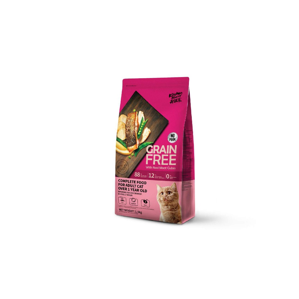 Kitchen Flavor Grain Free Cat Food With Real Meat Cubes Adult Food