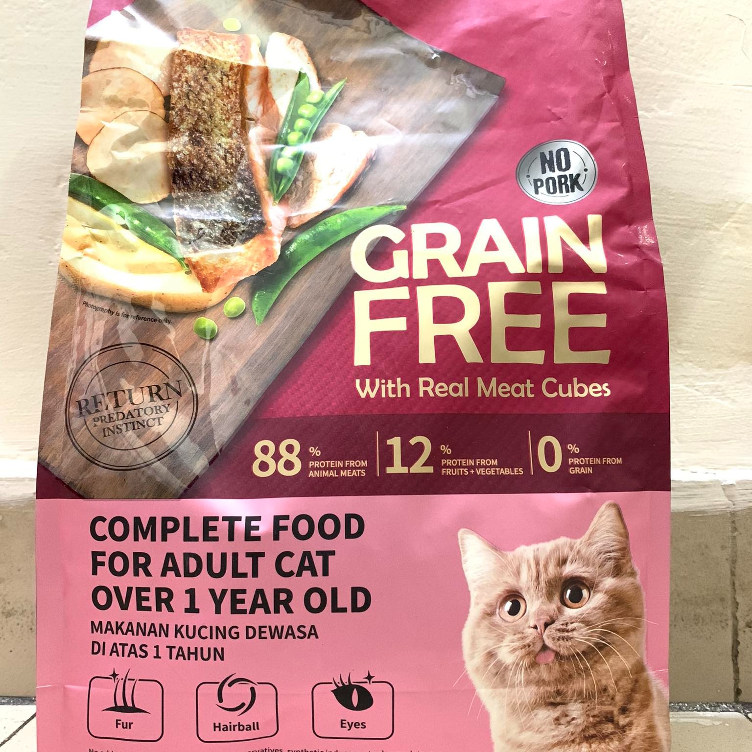 Kitchen Flavor Grain Free Adult Cat Food With Real Meat Cubes Food 8 Kg