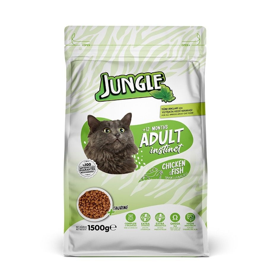 Jungle Adult Cat Food With Chicken and Fish 1.5Kg